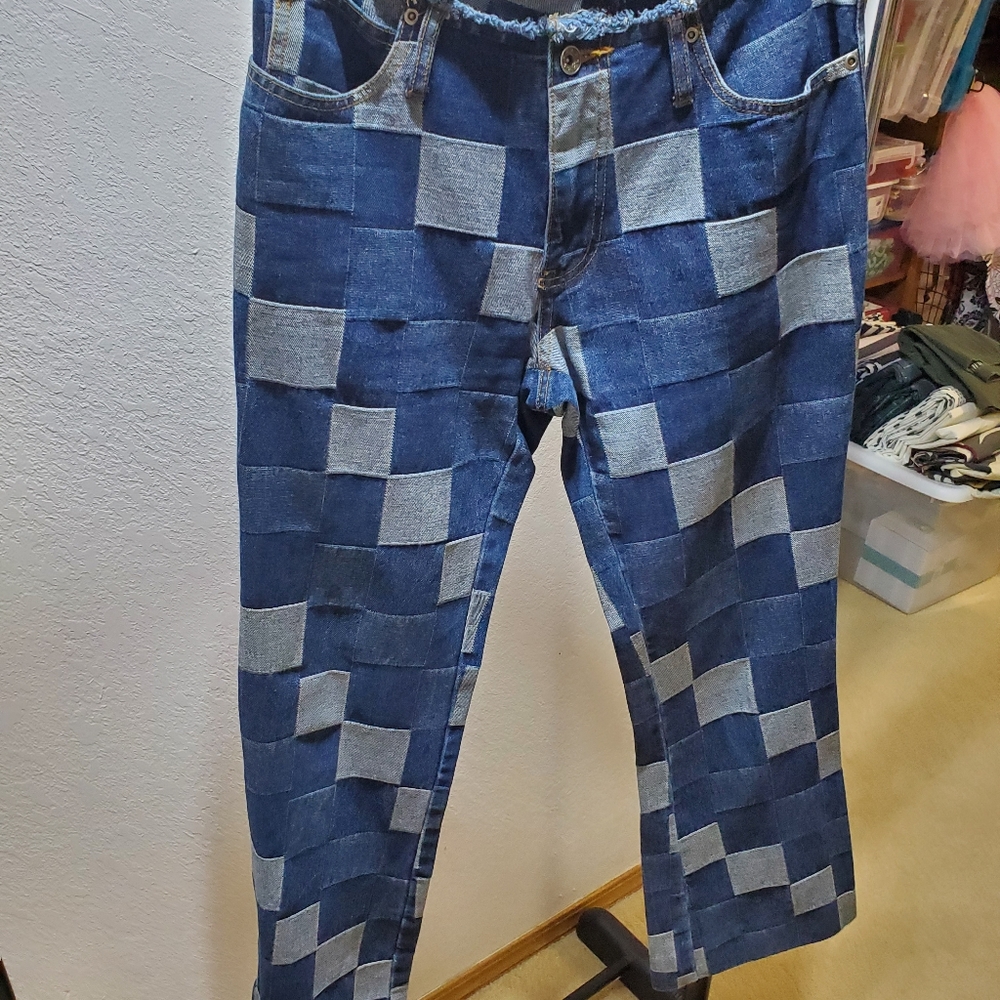 70s hippie patchwork flared jeans